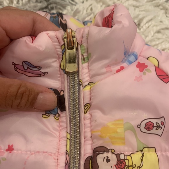 Disney store pink princess puffer jacket. Size 3t. - Picture 5 of 7